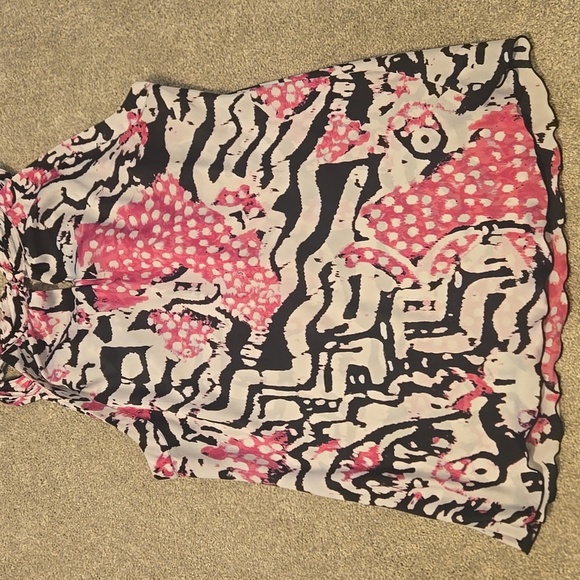 Dressbarn Abstract Pink and Black Women's Top Size XL - Picture 5 of 5